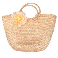 Bolso de mano de paja para mujer tejido con flores verano playa mensajero bolso cesta6224