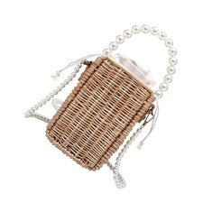 3 piezas Bolso Tejido Moda Bolso de Un Hombro Bolso de Mano Multiusos (Caqui)
