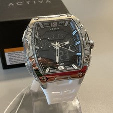 NUEVO Reloj Digital Activa x Invicta Hombre Doble Hora ACW8131-001 Blanco 50mm