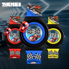 RELOJ PULSERA DIGITAL NIÑOS NIÑAS NIÑOS RELOJES FECHA JUGUETE COCHE ROJO AZUL