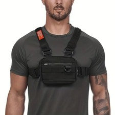 Bolsillo Pecho Frontal Paquete Bolsa Chaleco Plataforma Llevar Cintura Bolsa Bolso Pecho