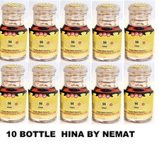 Paquete de 10 fragancias de aceite de perfume Nemat 96 Hina Attar Best Indian 2,5 ml cada una