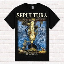 Camiseta Sepultura "Chaos A.D.". Thrash Metal. Ranura metálica. Death Metal.