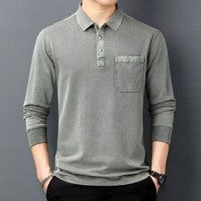 Primavera Moda Hombres Bolsillos Simple Versátil Suave Cálida Camisa Manga Larga
