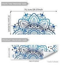 Pegatina de pared PVC patrón mandala loto extraíble para decoración creativa del hogar