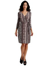 Sexy Vestido Envolvente Estampado Cepillado Básico NE PEOPLE para Mujer Hecho en EE. UU. [NEWDR92]