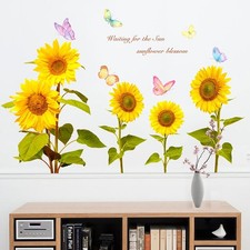 Nuevo Girasol Pies Línea Hogar Habitación Decoración Pared Extraíble Calcomanía Decoraciones
