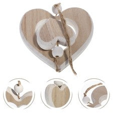 3 piezas Delicado Corazón de Madera Colgante Decoración Uso en el Hogar Colgante Decoración Madera Colgante