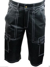 TOP VENDIDO Nuevo Pantalón Carga Para Hombre Negro 100% Piel de Cordero Pura Estilo Calce Ajustado Pantalón