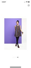 Nuevo con etiquetas Mini Vestido Anna Sui para Target Talla S Para Mujer Círculos Metálicos Sin Mangas Cambio