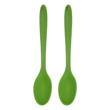 2 piezas cucharas de silicona resistente al calor utensilio de cocina cuchara mezcladora, oliva