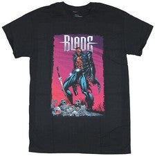 Camiseta Blade Vampire Hunter para Hombre - Imagen Estilo Cómico Sobre Una Pila de Huesos Imagen