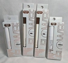 4- NUEVO Flor Belleza Fibra Fijación Gel Cejas Morena y Microcejas Lápiz Delgado MARRÓN
