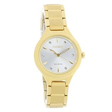 Reloj para mujer Citizen Eco-Drive Corso diamante tono dorado FE2102-55A