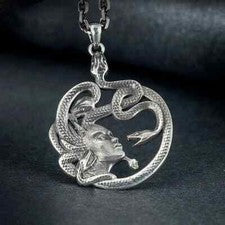 Collar Medusa serpiente cadena unisex cadena de acero inoxidable bisutería regalo