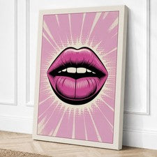 Labios audaces arte pop lienzo impresión arte de pared decoración del hogar listo para colgar