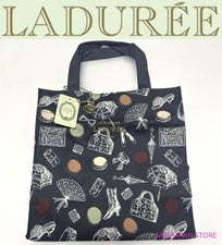 LADUREE Paris TOTE Bolso Negro Blanco Macaron Paraguas Zapatos Ventilador...
