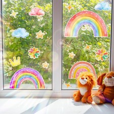 Pegatinas de ventana nube iridiscencia de doble cara para decoración de fiestas y hogares