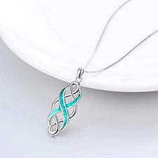 Collar Colgante Ópalo Plata Nudo Celta Ópalo - Cadena Elegante y Significativa