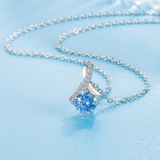 Collar de cadena colgante de piedra de cristal de plata de ley 925 para mujer joyería regalo Reino Unido