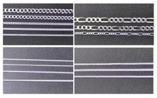 Collar de cadena de plata 925 plata Figaro tanque serpiente trenza ancla Venezia