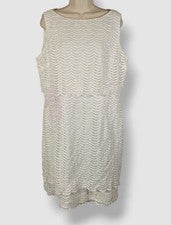 Vestido vaina para mujer American Living de malla blanca talla 18