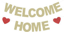 Letrero de papel brillante para banner de bienvenida a casa decoración de fiesta de bienvenida
