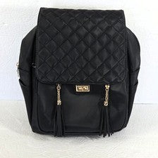 Mini mochila negra de cuero sintético con varios bolsillos bolsa de viaje informal para mujer