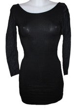 VESTIDO SEÑORA VESTIDO ELÁSTICO REALZADO MANGA LARGA DESEOS TALLA XS 34 NUEVO