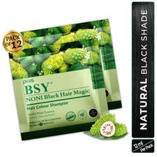 BSY Noni Champú Color Cabello Negro Mágico (12 ml x 12 sobres)