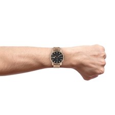 Oozoo Reloj Pulsera Hombre Relojes Análogo Acero Inoxidable Oro Rosado UOC10708