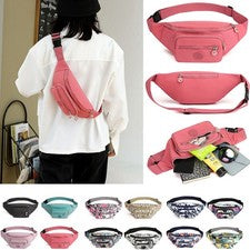 Hombres Mujeres Riñonera Cinturón Cintura Bolso Bandolera Hombro Viaje Bolsa Deportiva
