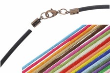 Cobre antiguo - Roma cinta de seda collar 3 mm selección de color - VS190 mosquetón 38-100