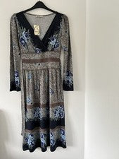Mujer Oasis Caqui Mezcla Multi Vestido Detalle Encaje Talla UK S Nuevo con Etiquetas