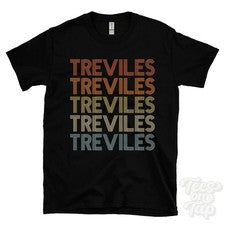 CAMISETA TREVILES ESTILO RETRO REPETIDO Hombre y Mujer Reino Unido Lugar Nombre Regalo