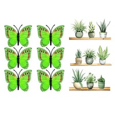 Pegatinas estéticas decoración habitación plantas verdes y mariposas luminosas