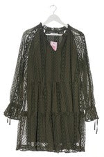 Vestido hippie mujer Reserved oliva talla 36 vestido de verano estampado poliéster