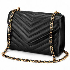 Mujer Acolchado Bandolera Correa de Cadena Bolso de Hombro Noche Bolso sin asas Cartera