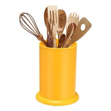 Soporte para Utensilios de Cocina 5x6.5", Soporte para Utensilios de Plástico para Cubiertos, Amarillo