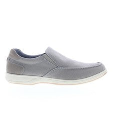 Zapatos mocasines anchos grises sin cordones de lona Florsheim Lakeside para hombre