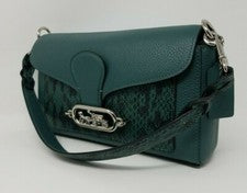 🌟🌷NUEVO CON ETIQUETAS Coach Mujer Exótico Jade en Turquesa Oscuro con Estampado de Serpiente *AUTÉNTICO*