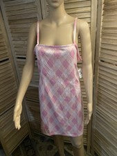Vestido de verano para mujer talla L rosa diamante correa en T estilo 5B elástico nuevo con etiquetas