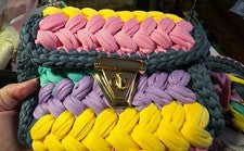 Bolso Bandolera Mujer Moda Bloques de Colores Decorado con Borla Multicolor