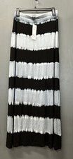 Nuevo con etiquetas Vestido Maxi Falda Para Mujer Diseño Historia Gris y Negro Rayas Tie-Dye Talla M