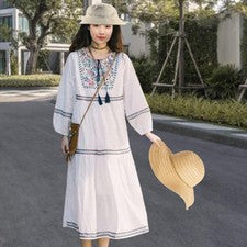 Elegante vestido bordado para mujer - perfecto para vacaciones, playa y