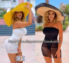Mini Vestido Para Mujer Tubo Malla Transparente Bodycon Ver a Través Verano Fiesta Club Ropa