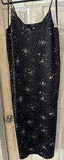 Vestido para mujer Mossimo negro salpicaduras ropa de salón ropa de noche (S)