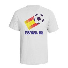 España 82 Clásico Fútbol Mundial 2026 Hombre Camiseta Distress Style España