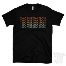 CAMISETA ESTILO RETRO REPETIDA CRUZ ROBLE DOS MILLAS para hombre y mujer Reino Unido top nombre regalo