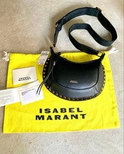 Bolso Bandolera ISABEL MARANT Mini Cuero Granulado Luna Tachonado Negro con Bolsa para el Polvo